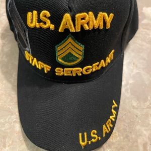 Army SSG Retired Cap Black